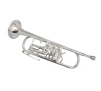 KLKL Trompetas estándar BB Rotary Trumpet Plateado con Estuche Boquilla Amarillo Trompetas De Latón Instrumentos Musicales