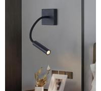 KlkrzJwy Lámpara de Pared de Manguera Luces de Pared nórdicas Luz cálida 3000K Luz de Lectura montada en la Pared Apliques de Pared de Hotel Accesorios de iluminación giratorios de 360 ° para Loft