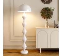 KlkrzJwy Lámpara De Pie Moderna De 59,1" Con Forma De Globo, De Hierro, Con Cuerpo Ondulado Y LED E26 Regulable, Moderna Lámpara Alta Con Pantalla Esférica Para Sala De Estar, Dormitorio Y Estudio.