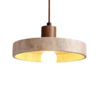 KlkrzJwy Luces Colgantes de Piedra de Cueva Estilo WABI-Sabi Lámpara Colgante de Techo para Restaurante Lámpara de Nogal Lámpara Colgante de Altura Ajustable con Base E27 para Sala de Estar