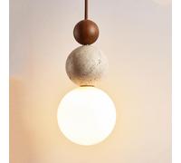KlkrzJwy Luces Colgantes de travertino Amarillo nórdico Lámpara Colgante de Vidrio WABI-sabi Mini iluminación Colgante de Noche Lámpara LED de 3000 K Lámparas Colgantes Ajustables para Dormitorio