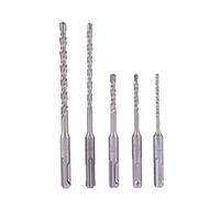 KLKVTGWGZK 5pcs / set 2 pozos Sda Shank Hammer Impact Bit Bit 2 Slots Electric Hammer Drill Bit Set SDS PLUS Taladro de mampostería de hormigón rotatorio brocas