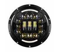 KLKWSFGFZK Motocicleta Faros Delanteros Para Touring Road King Para Street Glide Faro Delantero Con Proyector H4 De 90 W Y 7 Pulgadas Redondo LED Conjunto De Faros De Motocicleta(Black)