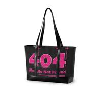 KLL 404 Error Life Not Found - Bolsa de gran capacidad para mujer de 14 años con cremallera para mujer, bolsa de trabajo grande para mujer, bolsa de trabajo con tablet para computadoras de mujer