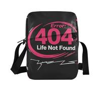 KLL 404 Error Life Not Found Rock Style - Bonita bolsa de mensajero de piel vegana, color verde, para mujer, bolso casual para viajes