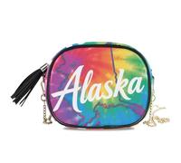 KLL Alaska - Mini bolso cruzado para hombre, con ranuras para tarjetas de crédito, diseño de teñido anudado