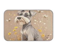 KLL Alfombra de refrigeración para gatos con diseño de caricatura, para perros Schnauzer en miniatura, color marrón, para gatos, cama de refrigeración automática para gatos al aire libre, para perros