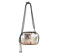 KLL Art Dog Dogs - Bolsa cruzada blanca para cámara de fotos para hombre, cómoda con correa ajustable, bolsa para teléfono celular, para senderismo, viajes