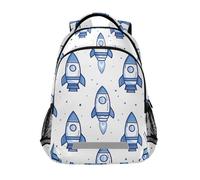 KLL Blue Missiles - Mochila para niños de 16 pulgadas con bolsa grande para libros para niños y niñas de sexto grado
