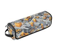 KLL Bolsa de viaje y alfombrilla resistente al calor, organizador portátil de herramientas de peinado para rizador, alisador, secador de pelo, escena de construcción, construcción, excavadora, grúa