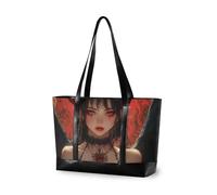 KLL Bolsas de mano de estilo anime Demonic Beauties para mujer para el trabajo con cremallera de 14 pulgadas para viajes con tableta para laptop
