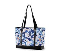 KLL Bolsas de mano portátiles con diseño de terrazo azul glorioso para mujer, laptop con cremallera, bolsas de trabajo para enfermera, bolso grande para viajes con tabletas para computadoras de mujer