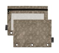 KLL Bolsas para lápices de coronas de pino con bolsillo de 3 anillos para carpetas de 3 anillos con impermeable para almacenamiento de oficina