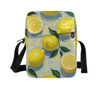 KLL Bolso bandolera de piel vegana con pintura al óleo con limón amarillo para mujer, bolso de hombro para viaje, bolso de hombro para mujer