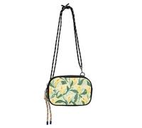 KLL Bolso cruzado lateral vintage con diseño de lirio de cala amarillo para mujer, cómodo con correa ajustable, pequeños bolsos negros para dar un paseo