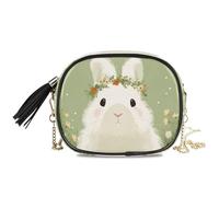 KLL Bolso cruzado pequeño de Pascua con diseño de conejito para hombre, a la moda, con correa ajustable, mini bolso de hombro para ir de compras