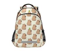 KLL Bonita mochila Capybaras con una fruta para niños con bolsa grande para libros para niños y niñas de sexto grado para la escuela