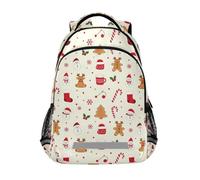 KLL Bonita mochila escolar para niños con galletas y renos de Navidad con bolsas grandes para libros para adolescentes y niñas, bultos escolares para ni?as