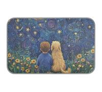 KLL Boy and Dog Stars Moon Dreamy Summer Pet - Almohadillas de refrigeración para mascotas, mantas autoenfriables para interiores para animales durmiendo gatos, esenciales, manta refrescante para