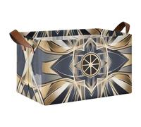 KLL Cajas de almacenamiento grandes de estilo Art Deco con formas geométricas, cestas de almacenamiento grandes de tela con asas para organizar ropa, juguetes, guardería, paquete de 2