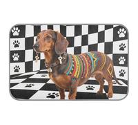 KLL Cama de enfriamiento para perros salchicha estilo tribal a cuadros negros y blancos para perros de verano, camas para gatos de interior para mascotas fuera de la colchoneta refrescante para Perros