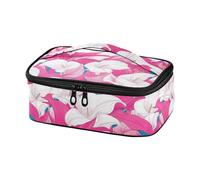KLL Chic Vintage Calla Lily Hot Pink and White Design - Bolsas de almuerzo aisladas para senderismo, bolsas de almuerzo aisladas para mujer con asa para comida