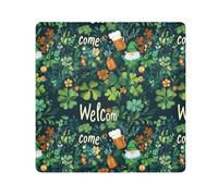 KLL Collection Happy St. Patrick's Day Clover Lucky Green - Bolsa de maquillaje autoadhesiva, organizador de artículos de tocador, organizador de viaje para lentes de cámara, envoltura de tela para