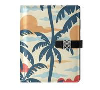 KLL Cuaderno rayado de cuero con rayas universitarias para viajes, portátil, estilo hawaiano, vacaciones en la playa, 6.7 x 9.2 pulgadas