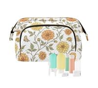 KLL Dahlia_butterfly_william_morris_pattern - Bolsa de cosméticos impermeable para cosméticos para mujer