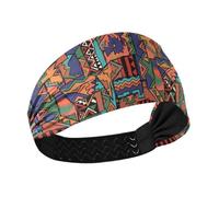 KLL Deconstructed_african_navajo_pattern - Diademas elásticas que absorben la humedad para el pelo de las mujeres para tenis, correr, tenis, voleibol