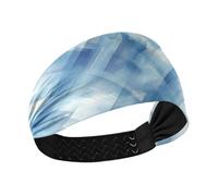 KLL Diademas deportivas con diseño de rejilla azul cielo que absorben la humedad para mujer, bandas elásticas para el sudor, para correr, senderismo, ciclismo