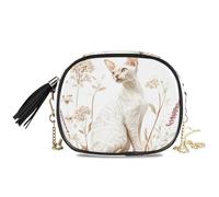 KLL Estética Cornualles Rex Cats - Lindos bolsos cruzados para mujer, con correa ajustable, bolsos de hombro con fecha