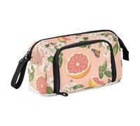 KLL Estuche escolar de gran capacidad, portátil, para adolescentes, oficina, pomelo, fruta, melocotón