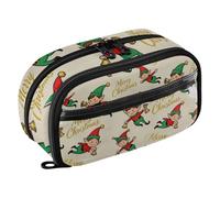 KLL Estuche organizador de PVC de gran capacidad, bolsa simple para monedas (prop3) para niños, escuela, Feliz Navidad, lindo elfo