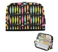 KLL Estuche para lápices de gran capacidad, con múltiples ranuras, para guardar artículos de papelería para adolescentes, niños, suministros escolares, coloridos señuelos de pesca, obras de arte