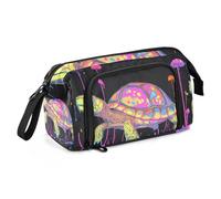 KLL Estuche para lápices de gran capacidad, estuche multifuncional con cremallera para adolescentes, cosméticos, caja dulce oriental, tortuga