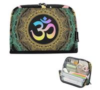 KLL Estuche para lápices de gran capacidad, organizador de almacenamiento de apertura amplia para niños, imprescindible para la escuela, mandala, neón, yoga, arte de pared