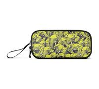 KLL Estuche para lápices de nailon con diseño de elefantes amarillos, de gran capacidad, para niñas, artículos de papelería para la escuela
