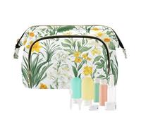 KLL Flores de verano flores rosas mariposas bolsas de cosméticos de plata esenciales grandes bolsas de cosméticos bolsas de cambio, 13 unidades, 1 size
