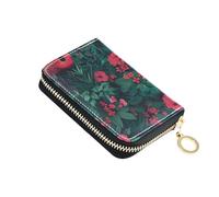 KLL Flower Power Part - Cartera de cuero para hombre con monedero Cion con bloqueo RFID, tarjetero para hombre con cremallera