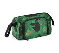 KLL Flying Witchy Scream Green - Estuche escolar de gran capacidad, estuche cosmético con cremallera para adolescentes, suministros escolares preparados