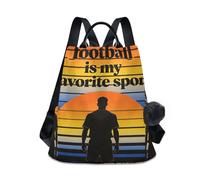 KLL Football Is My Favorite Sport. Mochila de viaje multiusos para mujer, para viajes, trabajo, uso diario con llavero de pompón