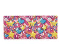 KLL Graffiti Art Hearts Stars Sweet Flashy - Alfombrilla de mouse para escritorio, suave, para escritorio, 80 x 30 cm