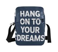 KLL Hang on To Your Dreams! - Bolso bandolera para hombre, de piel vegana, casual, para mujer