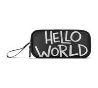KLL Hello World - Estuche de nailon estilo graffiti de gran capacidad para lápices universitarios, papelería escolar para mujeres de escuela secundaria