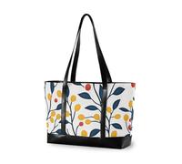KLL Holly Berries - Bolsas de ordenador portátiles para mujer, color amarillo mostaza y azul vaquero, con cremallera, bolso grande grande para hombre con tablet maletín para laptop mujer