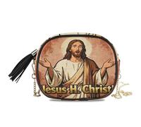 KLL Jesus H. Christ! Mini bolso cruzado para hombre, cómodo con ranuras para tarjetas de crédito, monederos para senderismo, viajes