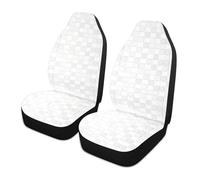 KLL Juego de 2 fundas decorativas rectangulares para asientos de camiones, lavables, impermeables, cuadradas, color blanco