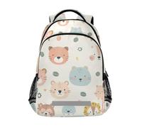 KLL Linda mochila para niños con diseño de caras de animales con clip en el pecho, bolsa para libros para niños morrales escolares para ni? os