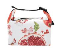 KLL Lonchera blanca de granada fresca para niñas, lonchera aislada para la escuela, jardín de infantes